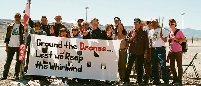 Outside Creech Air Force Base on April 5