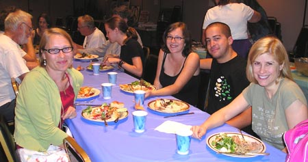 Everyone enjoyed a meal together.