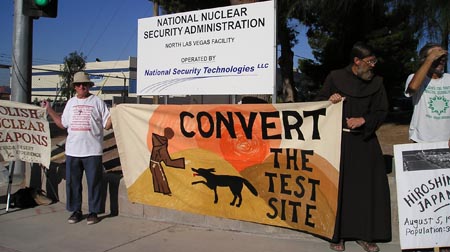 Morning vigil at DOE Nevada Site Operations office in Las Vegas